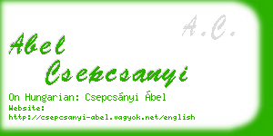 abel csepcsanyi business card